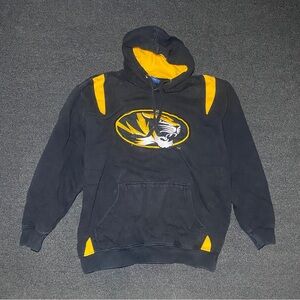 University of Missouri tigers big logo black and yellow hoodie size xl